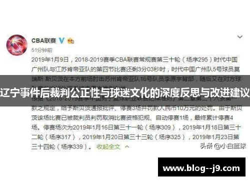 辽宁事件后裁判公正性与球迷文化的深度反思与改进建议 辽宁事件后裁判公正性与球迷文化的深度反思与改进建议